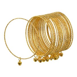 NEW Bangles gold, 20 pcs set with bells