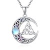 KINGWHYTE Celtic Knot Moon Necklace 925 Sterling Silver Moonstone Necklace