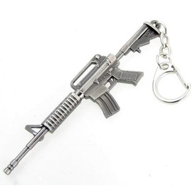 Mallofusa Miniature Metal M4a1-Gray Assault Rifle Gun Model Keychain Bag Pendant Ornament Gift