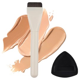 1 Set Foundation Brush Makeup Concealer Brush Ultra Thin Foundation Brush Powder Brush for Liquid with Makeup Puff Women's Make Up Brush Flat Fibre Hair Face Brush Beau Gifts