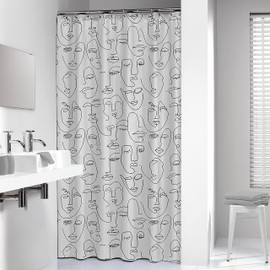 Sealskin Mind Shower curtain 180x200 cm PEVA Black / White