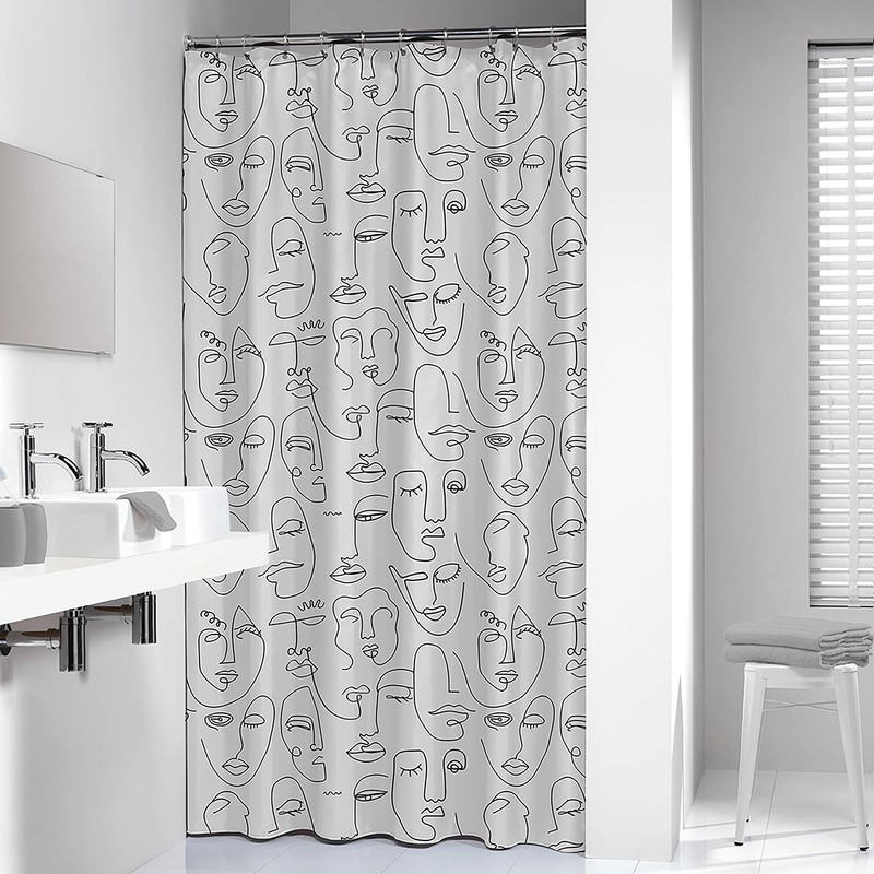 Sealskin Mind Shower curtain 180x200 cm PEVA Black / White