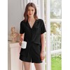 Ekouaer Pajamas 2 Piece Lounge Sets Ribbed Knit Sleepwear Button