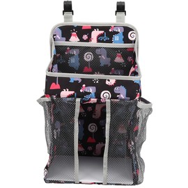 Crib Baby Bed Hanging Bag Infant Diaper Storage Hanging Bag Large Capacity OrganizerBlack 43 x 25