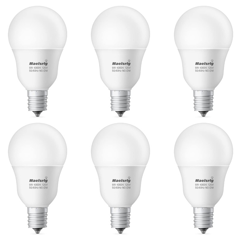 Maelsrlg E17 Intermediate Base LED Bulb, 6W (60 Watt Equivalent)