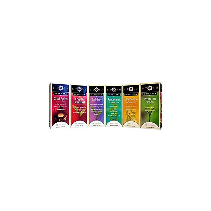 Stash Tea - 6 Flavor Assorted Tea Collection - 30