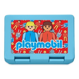 Spreadshirt Playmobil Logo and Classic Figures Lunchbox, One Size, Sapphire Blue