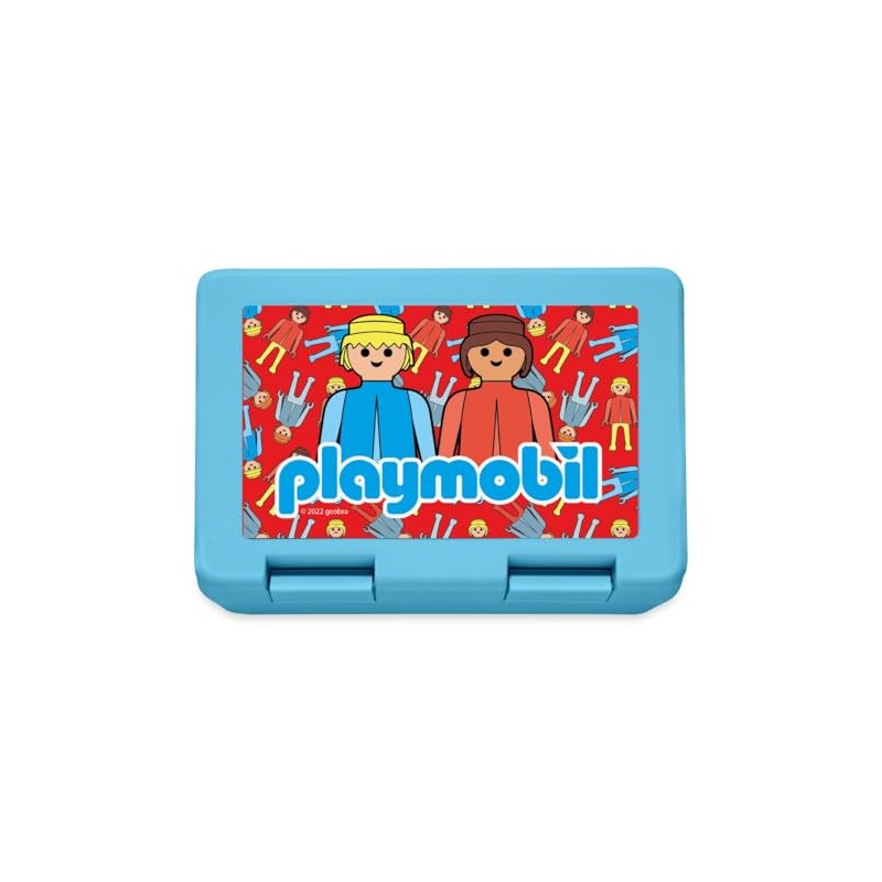 Spreadshirt Playmobil Logo and Classic Figures Lunchbox, One Size, Sapphire