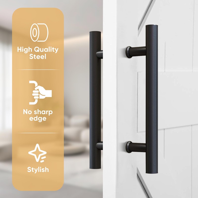 JUBEST 12" Push Pull Barn Door Handle, Double Side H