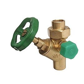 Cornat T571406 Angled Seat Valve Brass + Connection Fitting with Solder Sleeves and Emptying, A 28 mm, Pack of 1