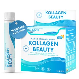 Collagen Beauty Shots 25 ml x 20 I Pure Hydrolyzed Sea Collagen (Type I & III) I Skin, Hair & Nails I 100% Natural Taste - 20 Ampoules per Pack