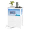 Fixwal Night Stand with Charging Station, LED Nightstand with U-S-B
