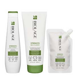 Biolage Strength Recovery Shampoo Conditioning Cream and Treatment Trio Bundle