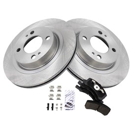 TRQ Front Brake Pad & Rotor Kit Brake Pads Brake Rotor Ceramic Compatible with 2017-2020 Mitsubishi Mirage G4