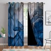 Blue Marble Pattern Blackout Curtains for Bedroom, Ocean Stone Texture