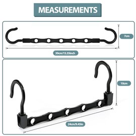 10 Pack Clothes Hangers Space Saving, Closet Organizers and Storage, Magic Clothes Hangers Space Savers, Coat Hangers Sturdy ultifunctional Portable Hanger Organiser for Clothes Trouser Coat Black
