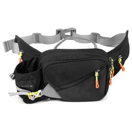 Hiking Waist Pack,Hiking Fanny Pack with Water Bottle Holder,Hiking Waist Packs,Waterproof Bum Bag, Running Bag for Camping Climbing Mountaineering Travel Cycling and Dog Walking(Bottle Not Included)