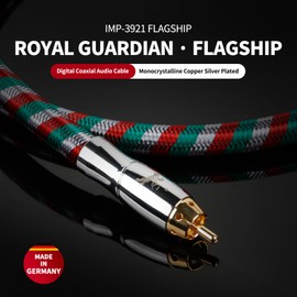 Impeto Subwoofer Cable [1 m] OCC RCA to RCA Cable Audio RCA Cable with 1 RCA to RCA Male, Audio Cable, 75 Ohm Coaxial Cable, 1 Metre