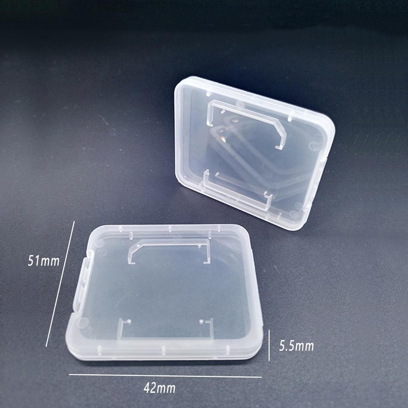 AIMALL 10PCS Transparent SD SDHC Memory Card Holder, Rigid Plastic