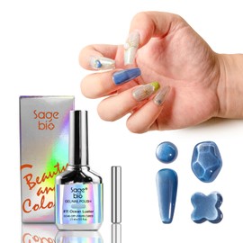 SAGEBIO High-Density Cat Eye Gel Nail Polish with Magnet Stick, 15ml Dopamine Color Palette, Magnetic Effect Gel for DIY Manicure, Multiple Color Options - Ocean Luster