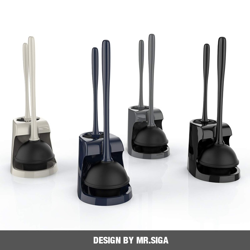 MR.SIGA Toilet Plunger and Bowl Brush Combo for Bathroom Cleaning,