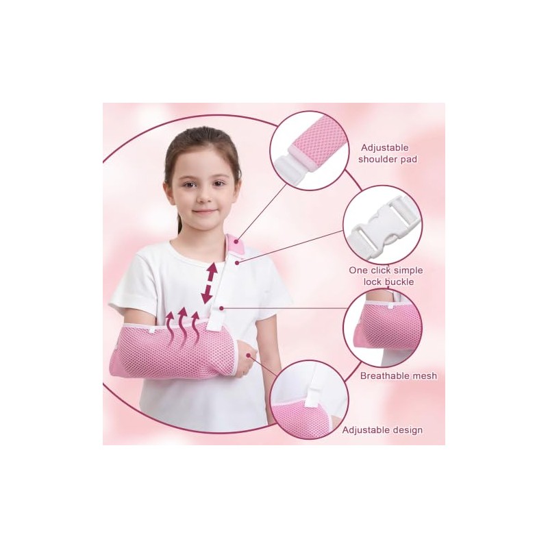 Breathable Kids Arm Sling, Adjustable Child Arm Sling for Wrist