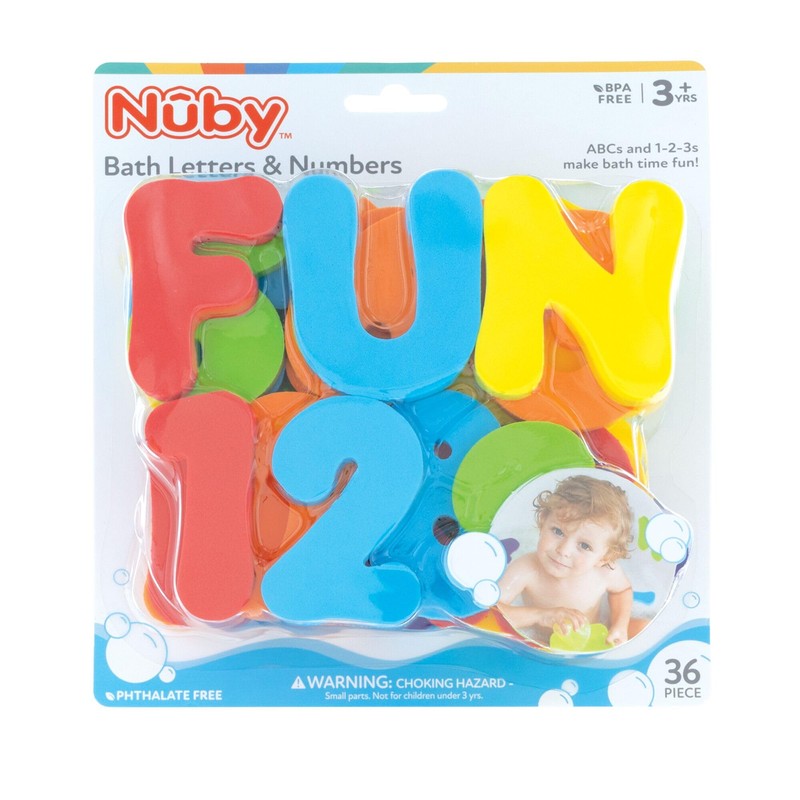 Nuby Foam Bath Letters and Numbers for Toddlers - Bath