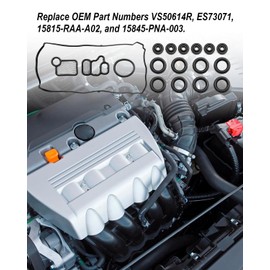 AUGREX Engine Cylinder Valve Cover Gasket Set Fit for Honda Accord CR-V Element 2.4L Civic 2.0L Acura CSX RSX 2.0L TSX 2.4L RDX 2.3L Replace VS50614R ES73071 15815-RAA-A02 15845-PNA-003
