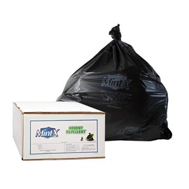 Mint-X Rodent Repellent Trash Bags, 1.7 Mil, Flat Seal, 46" Height x 33" Length, Black (Pack of 100) (MX3346STB)