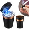 Zacxoxsr Car Ashtray Detachable Ceramics with Lid Blue Led Light