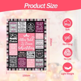 MIUUIPI Birthday Gift for Women, Happy Birthday Decoration Blanket, Birthday Gift for Mum, Girls, Wife, Girlfriend, Sister, Friends (150 x 200 cm)