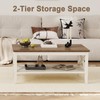 ChooChoo Farmhouse Coffee Table, Wooden Coffee Tables with Thicker Legs,