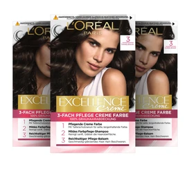 L'Oréal Paris Excellence Cream Pack of 3 x 268 g 3 Dark Brown