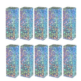 Healthcom 100 Pcs Paper Gift Grocery Box Shiny Laser Silver Lipstick Tube Packaging Box Kraft Paper Lip Gloss Tube Wrapping Makeup Favor Packaging Containers Cosmetics Essential Oil Bottle Storage Box