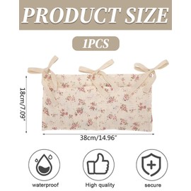 KGDUYC Baby Bed Organiser, Baby Nursery Organiser, Nursery Hanging Bed Organiser, Bed Bag, Toy Bag, Organiser Side Cot Baby, Hanging on Crib Changing Table, Pink Floral Pattern