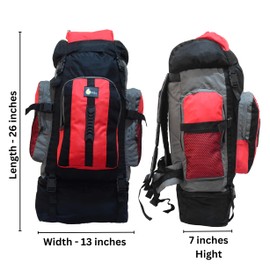 SiXsigma Sports 120L Extra Large Travel Camping Accessories Backpack - Travel Gifts for hiking backpack, Ideal Rucksack Survival Equipment Bag, Heavy-Duty Travel Accessories (120, Red)