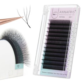 ANNAFRIS 4D Premade Fan W Shape Eyelash Extensions 0.07 LU Curl 9-13mm Mix Volume Self Fanning False Lashes Makeup Supplies Professional Use Lash Extension(0.07 LU, 9-13mm Mix)