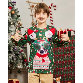 Cutemile Ugly Christmas Sweaters for Toddler Size 4 Boys Tacky X-Mas Pullover Outfits Girls Novelty dog Xmas Sweatshirts Long Sleeve Tops 4-5T