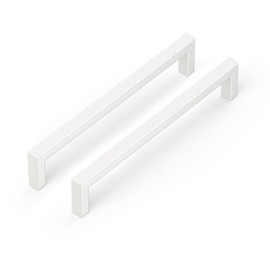 LONTAN Pack of 10 Cabinet Handles, White, Furniture Handles, 160 mm, Hole Spacing Handles for Kitchen Cabinets, Kitchen Handles, Door Handles, Kitchen Cabinet, Stainless Steel