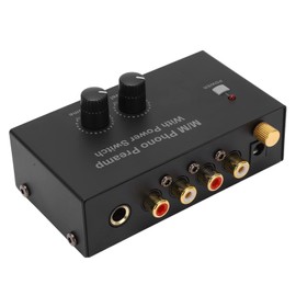 Amplifier, Phono Preamp RCA L R Input Output Level Turntable Volume Control EU Plug 100-240VAC PP500