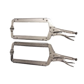 2-Pack 18 Inch Locking C Clamp Pliers with Swivel Jaw Pads, Max Jaw Opening 8-1/4", Drop-Forged Steel Vice Welding Clamps for Metalworking, Woodworking, Automotive