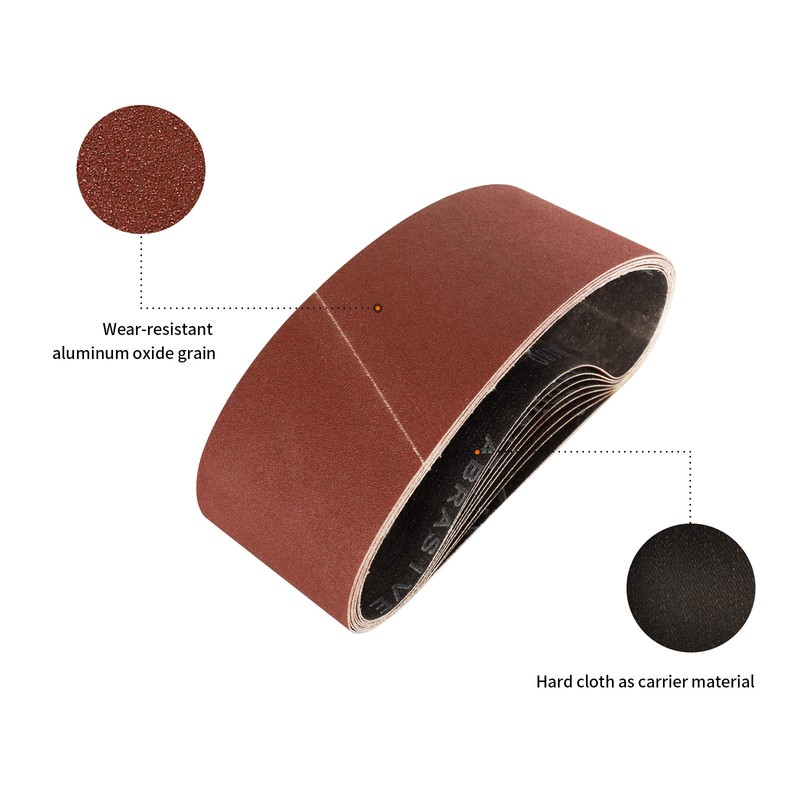 Sruhrak 100X610mm Abrasive Sanding Belt Set - 8 Pack 40
