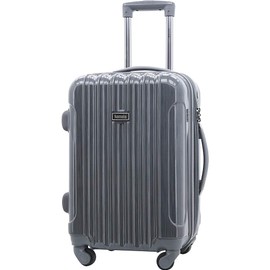 kensie TSA-Lock Hardside Spinner Luggage, Metal Gray, 20-Inch