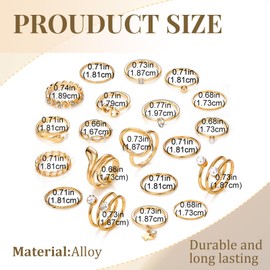 XSDSLS 20-31Pcs Vintage Knuckle Rings for Women boho Stackable Joint Finger Rings Open Thumb Ring Set Butterfly Heart Midi Silver/Gold Rings for Women Girls (Gold Set 4-20 pcs)