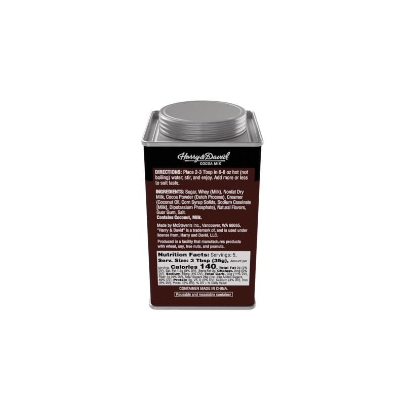 Harry & David Truffle Cocoa Mix, Sweet Milk Chocolate, 6.25