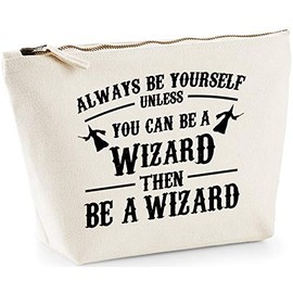 Hippowarehouse Always be yourself unless you can be a wizard then be a wizard printed make up cosmetic wash bag 18x19x9cm