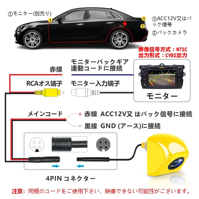 Back Camera, Rear Camera, 12 V Waterproof Level IP68, Number