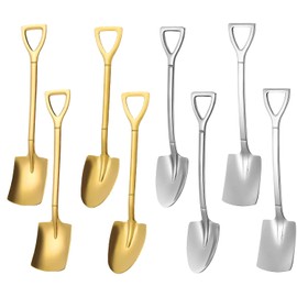 8 Pieces Stainless Steel Spade Spoons, Creative Shovel Shape, Dessert Spoon, Ice Dessert Spoon, Coffee Spoon, Creative Scoop Shape, Suitable for Afternoon Tea, Bars, Cafes