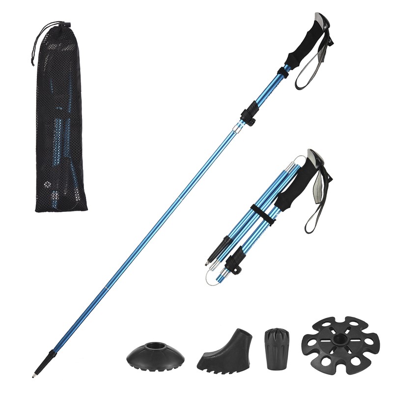 TOMSHOO Trekking Pole Lightweight Collapsible Trekking Pole Five-fold Walking Stick