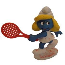 20135 Smurfette Tennis Player Smurf by Schleich from the Smurfs by Peyo rare vintage item
